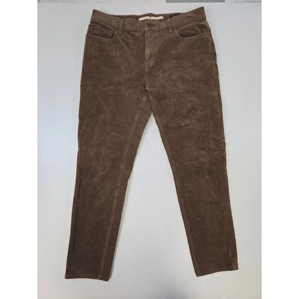 Banana Republic Mens Travel Cord Pants 32x32 Brown Cord Slim Stretch 27‎ inseam
